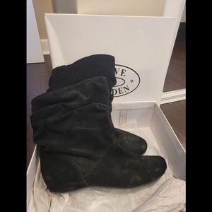 Steve Madden Black Suede Booties - Women's US Size 9
